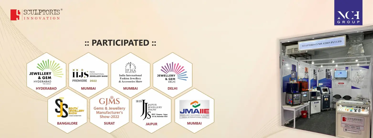 Sculptoris Innovation Participation in Jewellery Exhibitions - IIJS, JMAIIE, JJS, GJMS, Jewellery & Gem in Mumbai, Delhi, Surat, Jaipur, Bangalore, Hyderabad Sculptoris Innovation at Major Jewellery Exhibitions Across India - IIJS, JMAIIE, JJS, GJMS, Jewellery & Gem
